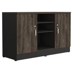 FMFURNITURE - Gabinete Fm-001N - Negro Soft / Coñac