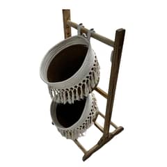 HOMASTTI - Jardinera Pedestal Organizador Canasto Maceta Fibra Natural