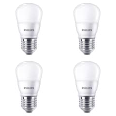 PHILIPS - Set 4 Ampolletas Pequeñas Led P45 4W E27 Luz Calida 350 Lm