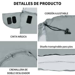 AIZO - Saco Dormir Camping Con Gorro Playa-cabaña Algodón 1200g