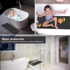 AIZO - Goma Antideslizante Para Piso De Ducha Tina Baño 39×100cm Negro