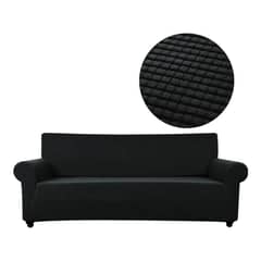 GENERICO - Funda De Sillon Tela Elasticada Cuadrille 3 Cuerpos Sofa - Negro
