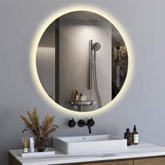 CASTLEN - Espejo de baño inteligente redondo de 60 cm regulable en 3 colores