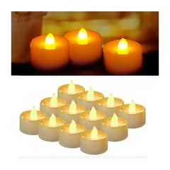 EVEREEN - 24 Velas Electrónicas Led Con Fondo Blanco Y Luz Amarilla Colorido-