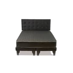 ESPUMIX - Cama Europea New Basic Black 2 Plazas + Respaldo punto