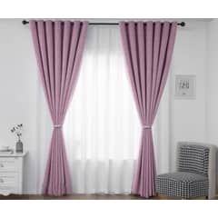 ANGELES DEL HOGAR - Cortina Blackout 2 Paños medias 140 cm x 230 cm Rosa