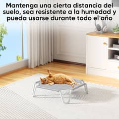 AIZO - Cama Elevada Perros Pequeños 55x55x15cm Antideslizante Gris