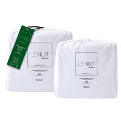 LE NUIT - 2 Sets Sábanas King 100% Bambú 230 Hilos Essentials Liso Blanco
