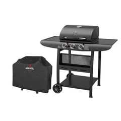 AMERICAN GRILL - Set Parrilla a Gas 3 Quemadores Kansas Black + Funda