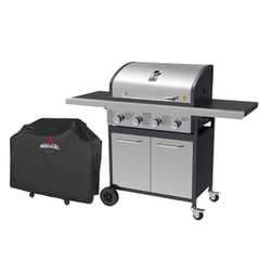 AMERICAN GRILL - Set Parrilla a Gas 4 Quemadores Oregon Inox + Funda