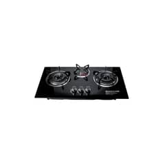 GENERICO - Cocina Encimera A Gas Placa Vidrio Templado 3 Platos.