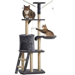 GENERICO - Rascador De Gato Torre Con Hamaca Repisa 4 Niveles Gimnasio