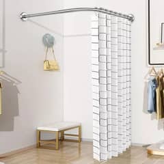 BIGBAMSPACE - Barra Extensible Cortina De Ducha De Esquina En U 80-120cm