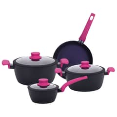 VITTA - Batería Antiadherente De Cocina 7 Piezas Línea Cherry