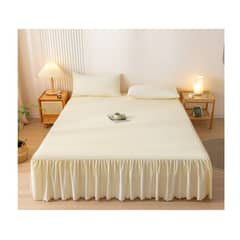 GENERICO - Faldón de Cama 2 Plazas Protector Base - Beige