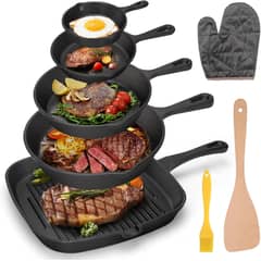 TATEE - Set 5 Sartenes sarten antiadherente sartén para carne 24/20/16/14/10cm