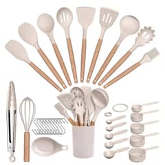 GENERICO - Juego De Utensilios Premium De Cocina Incluye Tazas Medidora Khaki