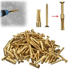 AIZO - 100 Juegos De Anclajes De Pared De Acero Con Tornillos M6X30
