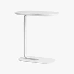 MOBOI - Mesa De Centro Lateral Auxiliar Minimalista Blanca