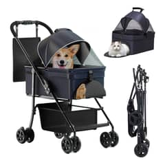 EVERSO - Coche Plegable Para Mascota Perros Gatos Con Cesta Extraíble