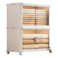 EVERSO - Set 2 Cajas Organizadora Apilables Plegables Con Ruedas