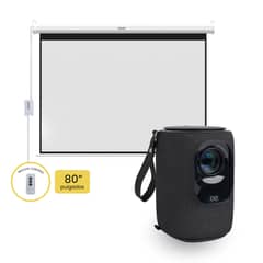 LEVO - Proyector Portatil Nova 9000lm + Telón 80" Eléctrico