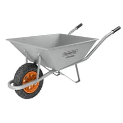 TRAMONTINA - Carretilla de mano Extraforte con Caja Reforzada Metálica Gris 65 L, Brazo Metálico e Llanta Maciza