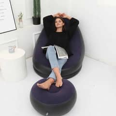 GENERICO - Sofa Inflable + Puff - Tu momento de descanso más cómodo y portátil