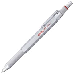 ROTRING - Bolígrafo 600 3 en 1 Plata 05mm Negro y Rojo