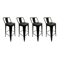 GLOBAL LATIN GROUP - Pack 4 Silla Alta de Metal para Barra Diseño Vintage y Resistente