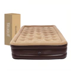 AFVENTURA - Colchón Inflable Eléctrico Queen 2plazas Beige 200x150x43cm