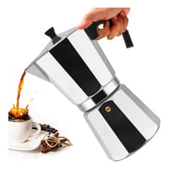 EVERSO - Cafetera Italiana De Aluminio 3 Tazas Moka Pot Portatil