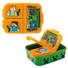 MINECRAFT - Tupper Contenedor de hermético - Sandwichera con Divisiones