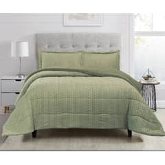 CHANTILLY - Plumón flannel sherpa 1.5 plazas olive