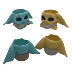 EKOL TACTICA MILITAR - Set 2 Maceteros Baby Yoda Star Wars Decoración Multifunción