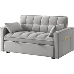 YOMYM - Sofa Cama Cuero Sintetico Base De Fierro Almacenable 1365×54×76 cm