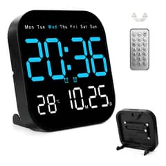 GIOIO - Reloj De Pared Digital Con Termómetro Alarmas Y Calendario