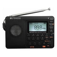 GIOIO - Radio Fm Am Sw Portátil Recargable Reproductor Mp3 Grabación