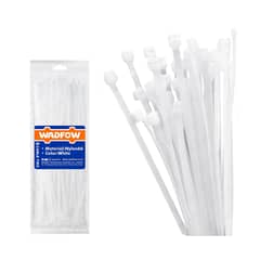 WADFOW - Set De 100 Amarras Plasticas 4.8x300 Mm 22 Kg Blanco