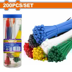 WADFOW - Set 200 Amarras Plasticas 2.5-3.6x100-200 Mm 5 Colores