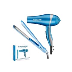 BABYLISS PRO - Kit BabylissPro Plancha UltraDelgada y Secador Ionic Celeste 2UN