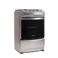 MIDEA - Cocina a Gas Licuado y Natural 4 Quemadores 24 Pulgadas/64 l Grill Silver MCG-4QPI24NS