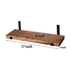 IDEEHOUSE - Set de 4 Repisas de Madera con Soportes Metálicos