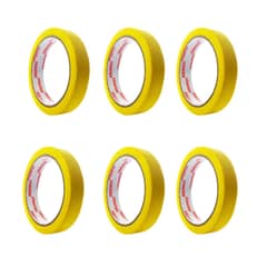 USATAPE - Cinta Enmascarar Masking Tape Color 18mmx20m 6 Unid - Amarillo