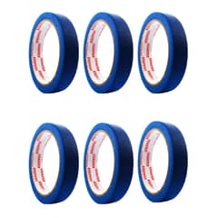 USATAPE - Cinta Enmascarar Masking Tape Color 18mmx20m 6 Unid - Azul