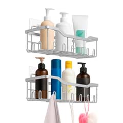 CASATUA - Organizador De Ducha Set X2 Repisa Baño Adhesivo Inoxidable - Gris