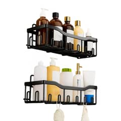 CASATUA - Organizador De Ducha Set X2 Repisa Baño Adhesivo Inoxidable - Negro