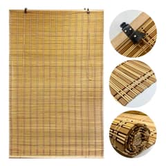 MUNDO MAGIA - Cortina Enrollable De Bambu Cortina Persiana Roller 90x180cm