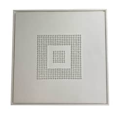 GENERICO - Cuadro decorativo esferas de madera blanco 80x80