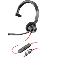 POLY - Audífonos Blackwire 3310 Monaural Adaptador USB-CA